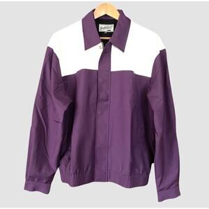 Bogey Boys Color Block Jacket Golf Purple White Size Medium NEW